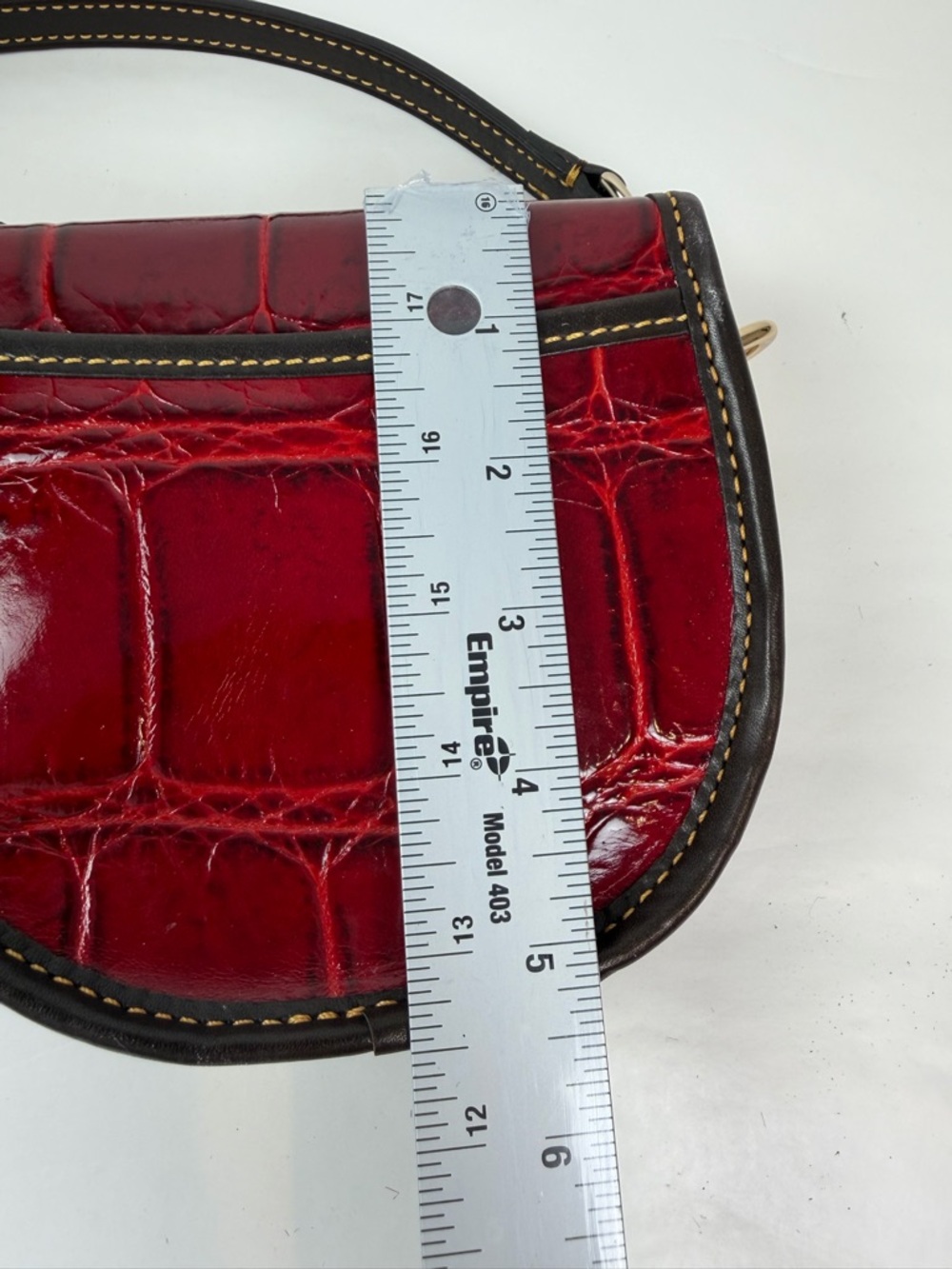 Dooney & Bourke Crossbody Purse Small Croc Embossed Flap Bordeaux Red Bag - Picture 9 of 12
